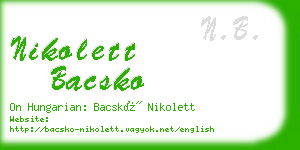 nikolett bacsko business card